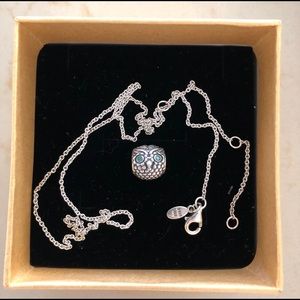 PANDORA Chain Necklace with Wise Owl Charm